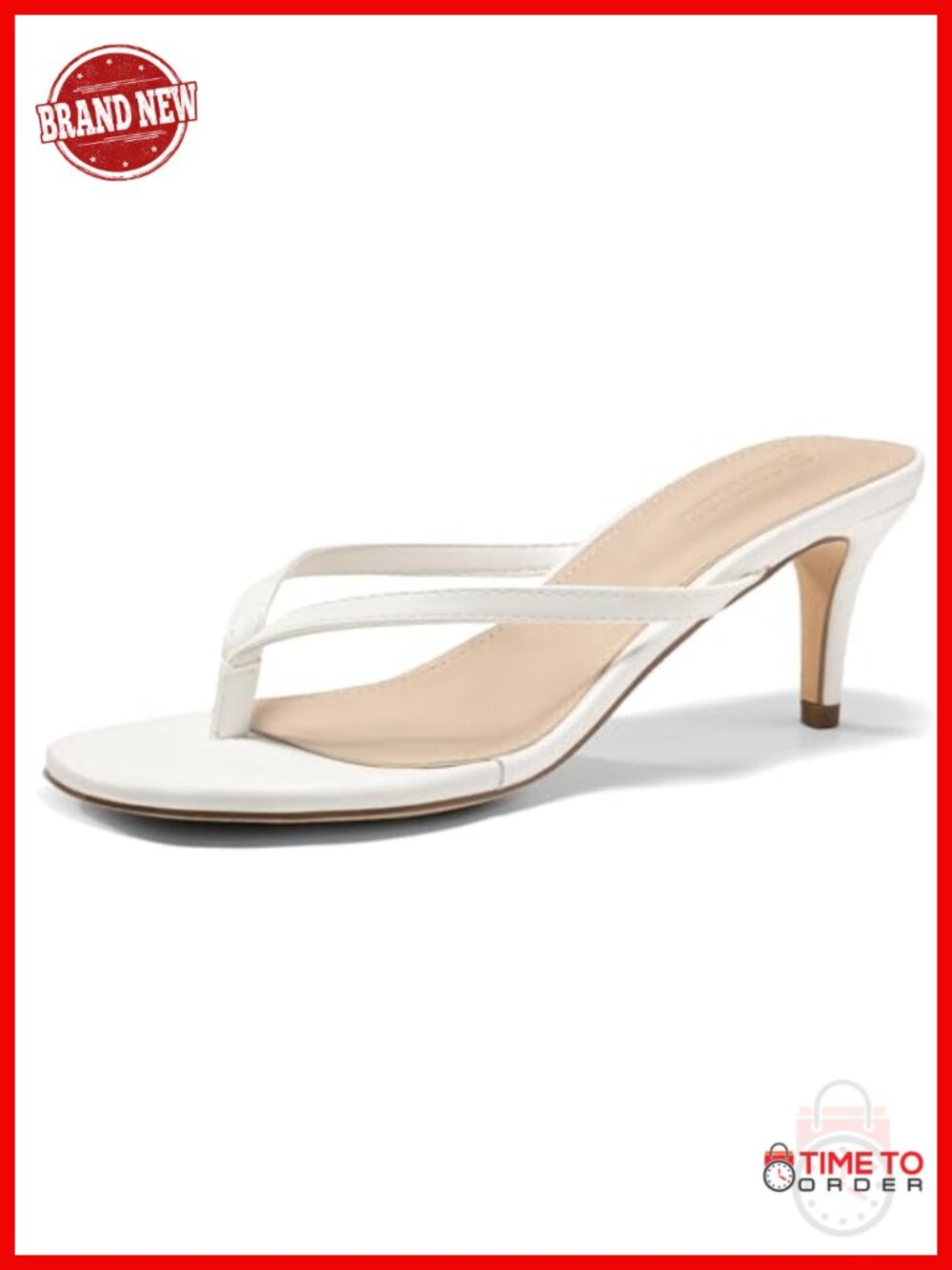 Kitten Heel Thong Sandals T-Strap Open Toe Slide Summer Beach Shoes